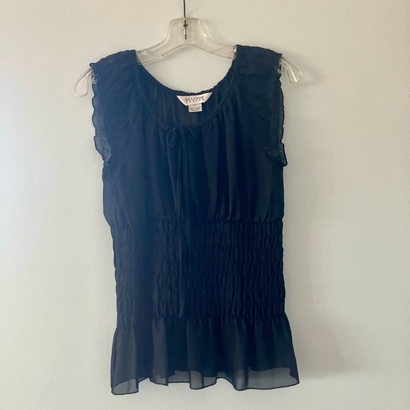 Allison Taylor Charcoal Top; See-Through Fabric - Picture 1 of 4